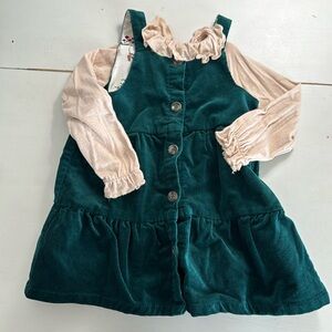 Soft corduroy jumper with long sleeve shirt SIZE 24 months